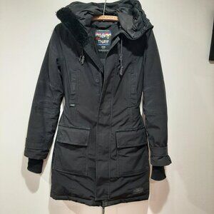 TNA Aritzia vintage military grunge winter parka down filled hooded coat jacket